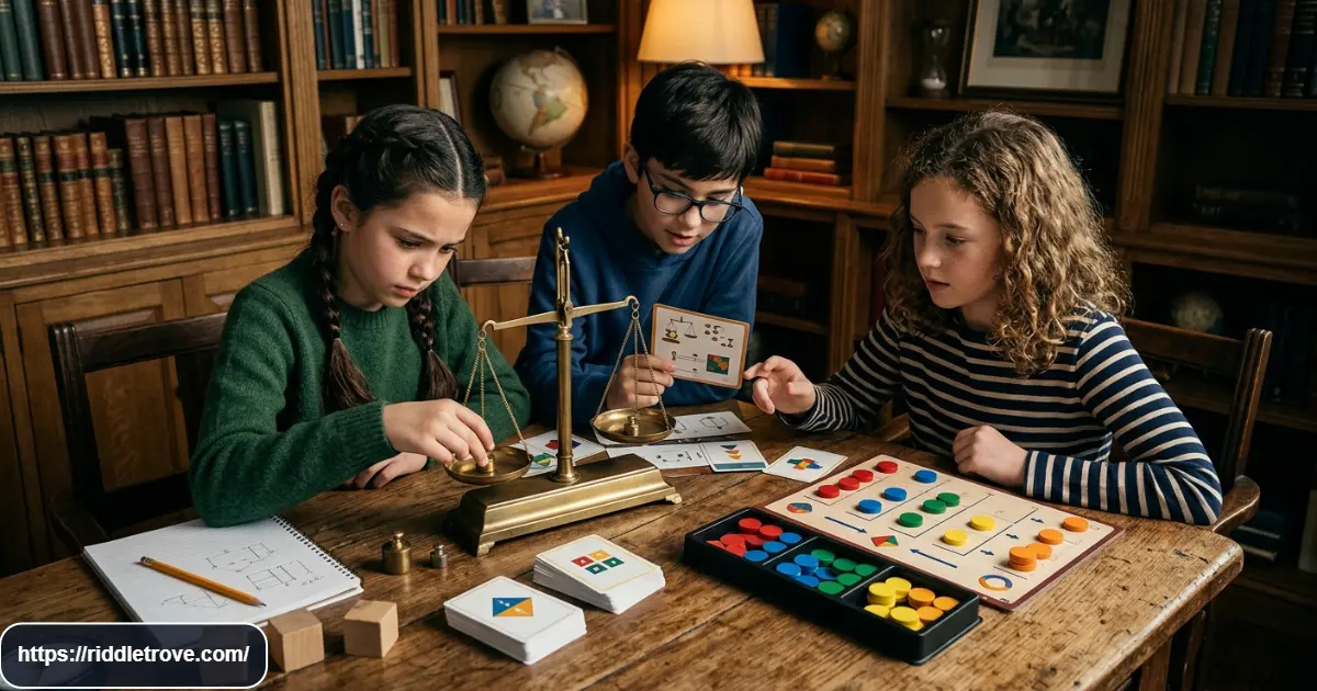 Older kids working together on a challenging logic puzzle
