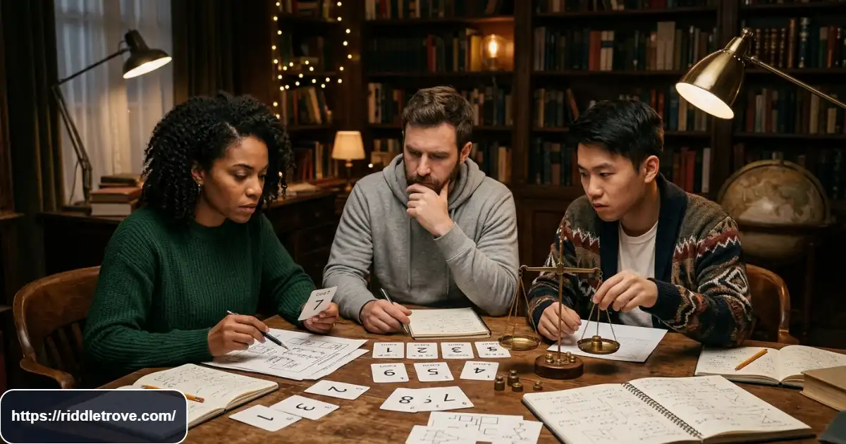 Adults tackling the hardest riddles in a serious puzzle challenge