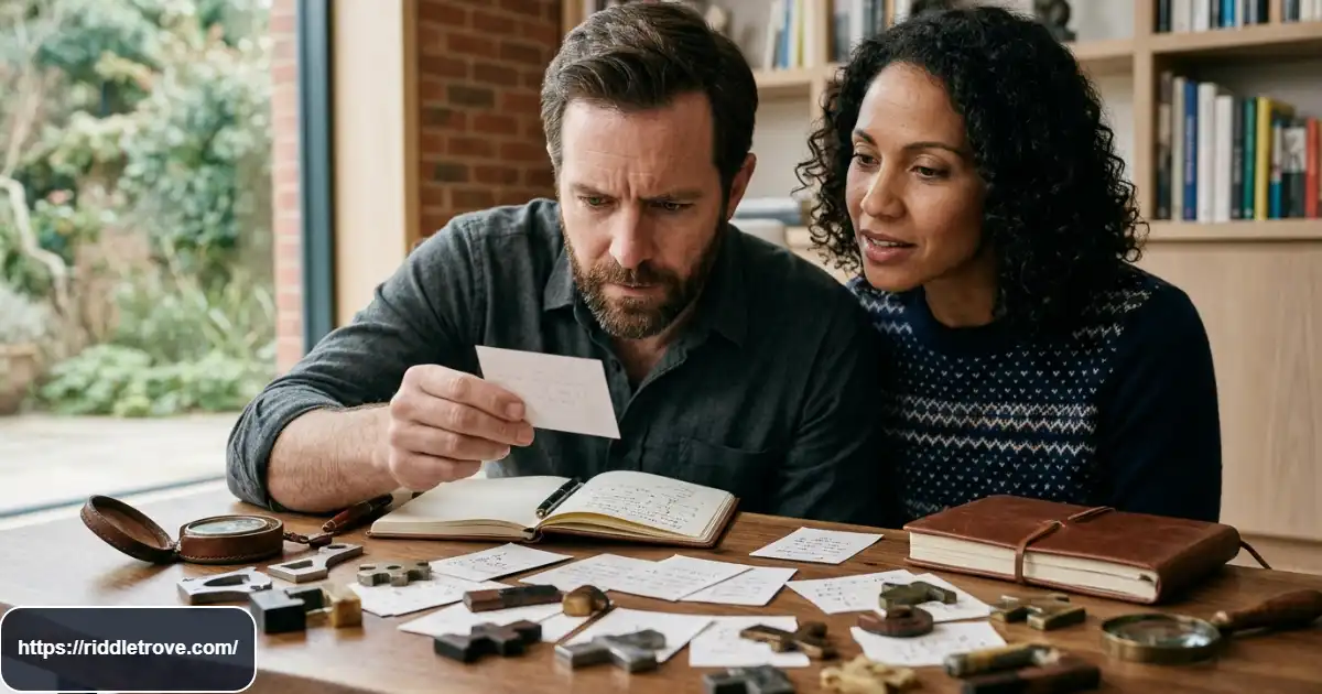 Adult puzzle solvers facing an extremely difficult riddle challenge