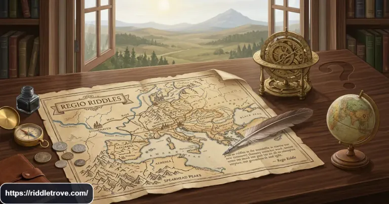 Map showing cities, mountains, and rivers for the cities without houses riddle