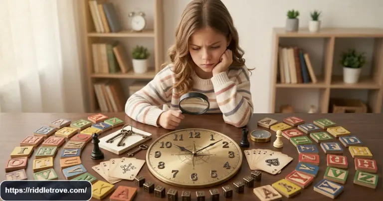 Analog clock showing numbered hours for a tricky counting riddle