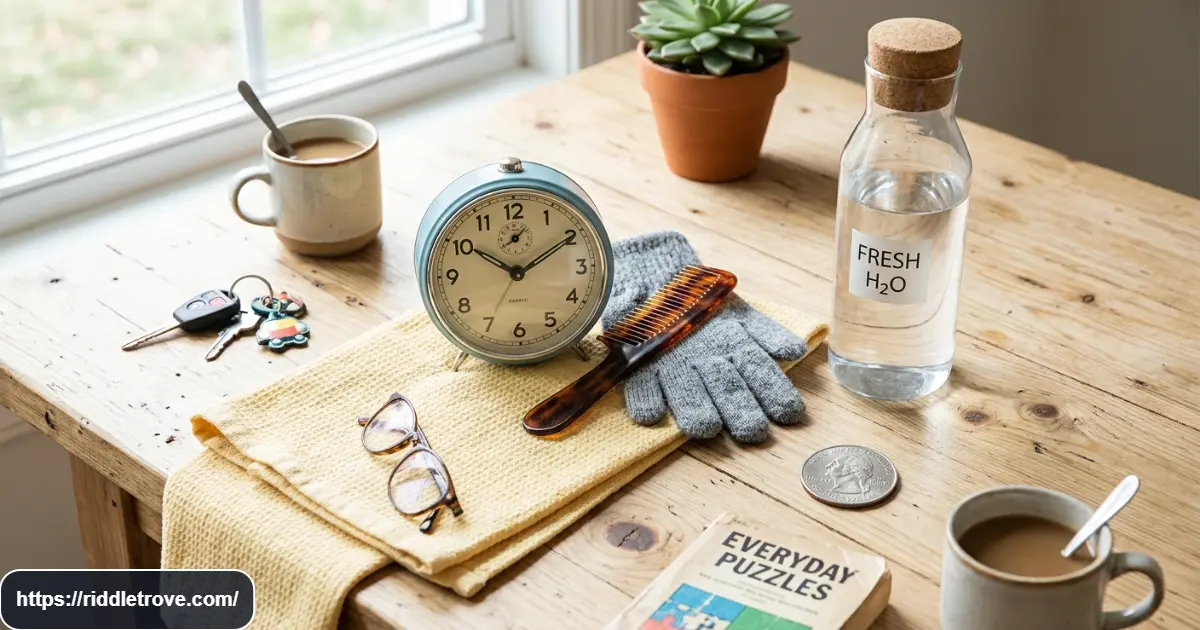 Simple objects arranged for an easy brain teaser challenge