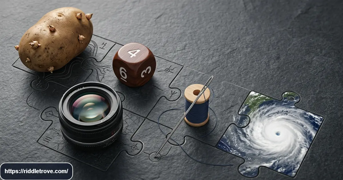 Difficult final eye riddle challenge with potato dice camera and storm clues