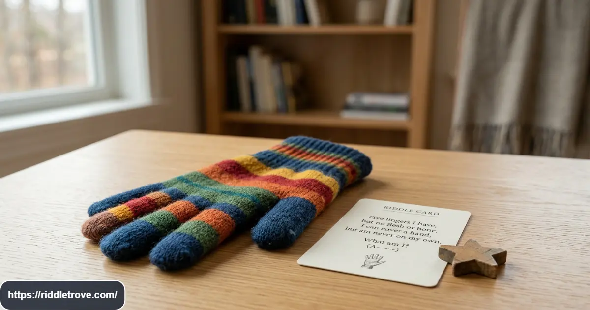 Glove with five finger sections for a five-finger riddle