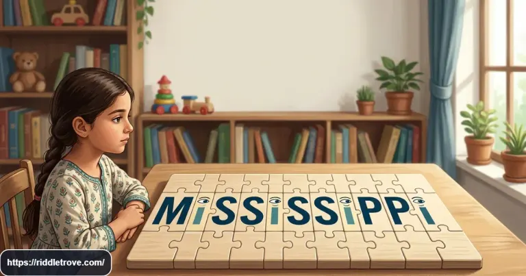 Four-eyes riddle showing Mississippi with four highlighted letter I's
