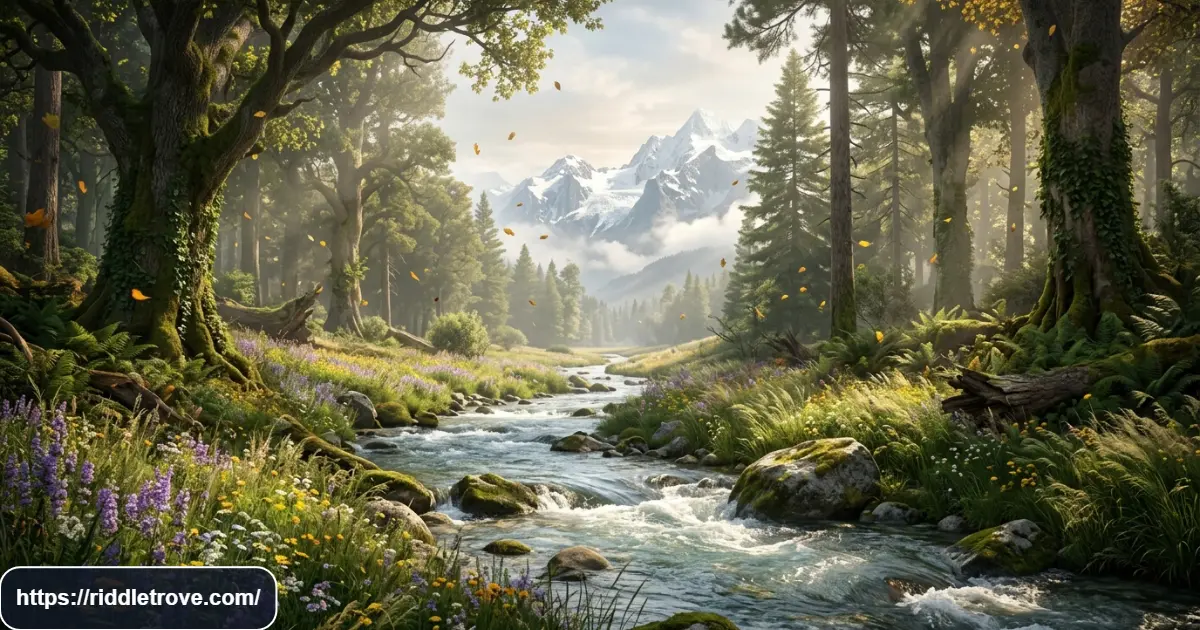 Hobbit nature riddles featuring forests rivers flowers and mountains