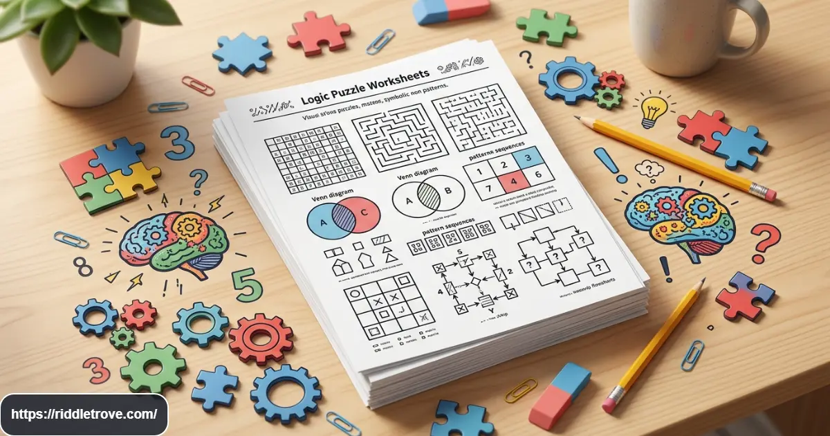 Logic riddle worksheets for reasoning practice