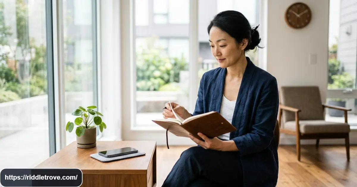 Adult stepping away from digital distractions to solve Zen riddles