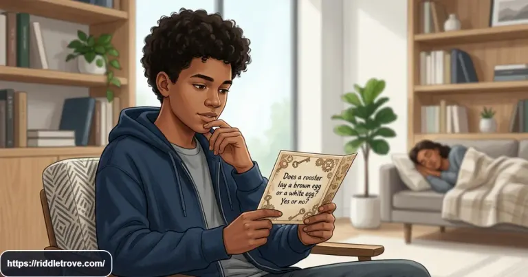 Person solving the classic never answer yes riddle with a sleeping clue