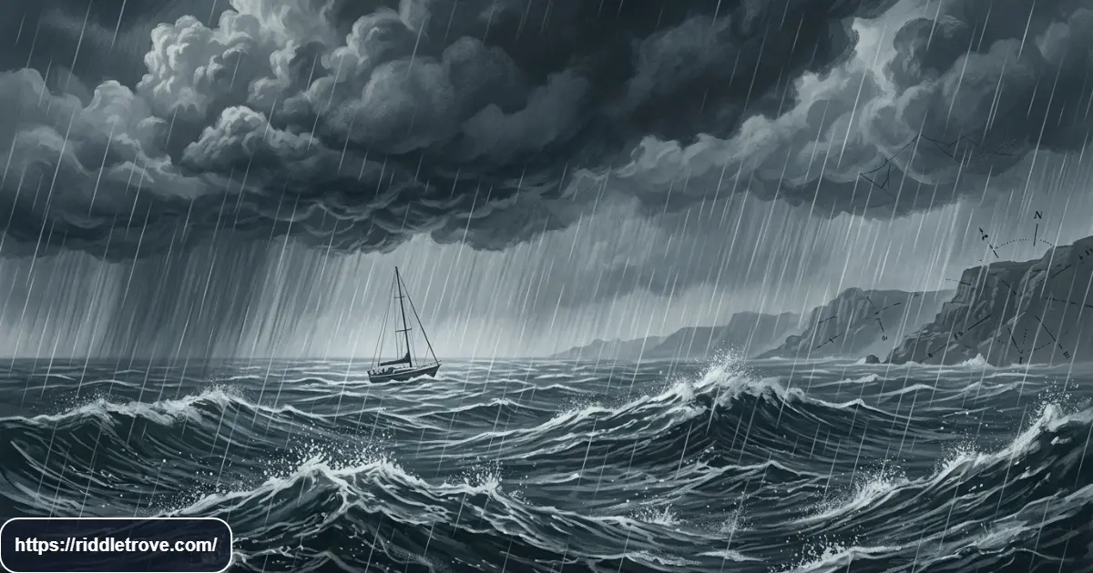 Rain falling over the sea for a never-wetter riddle