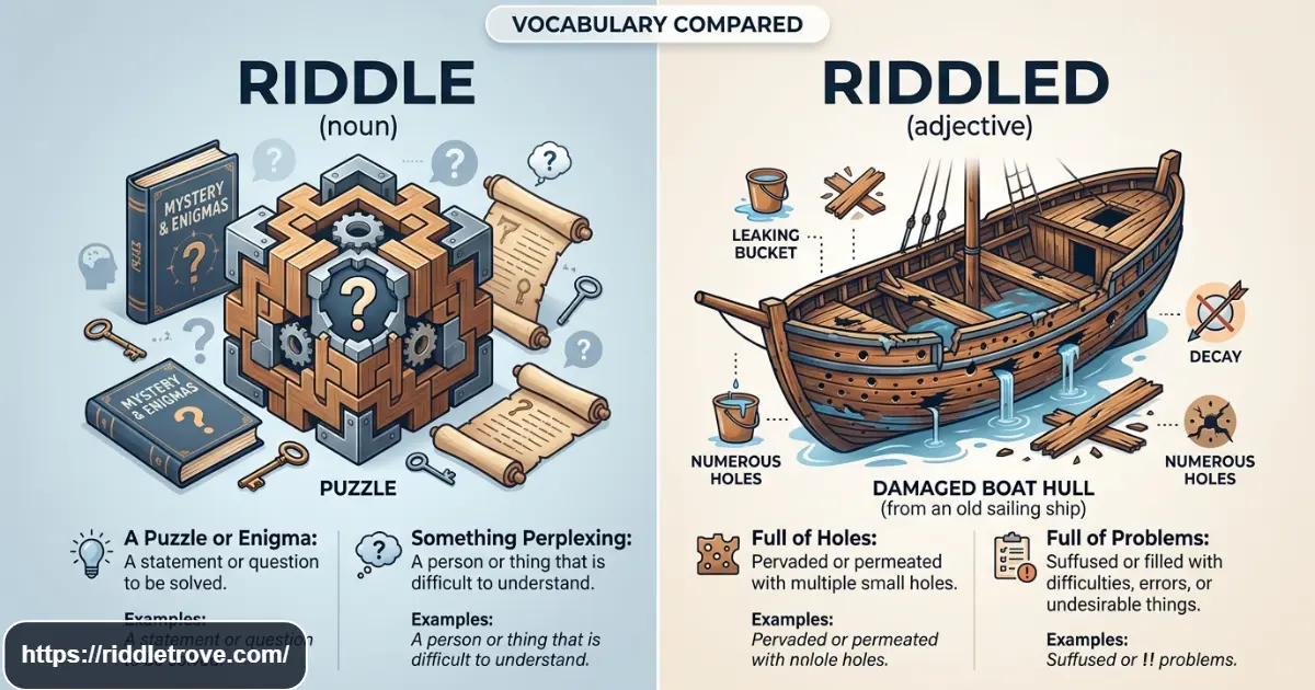 Difference between riddled and riddle