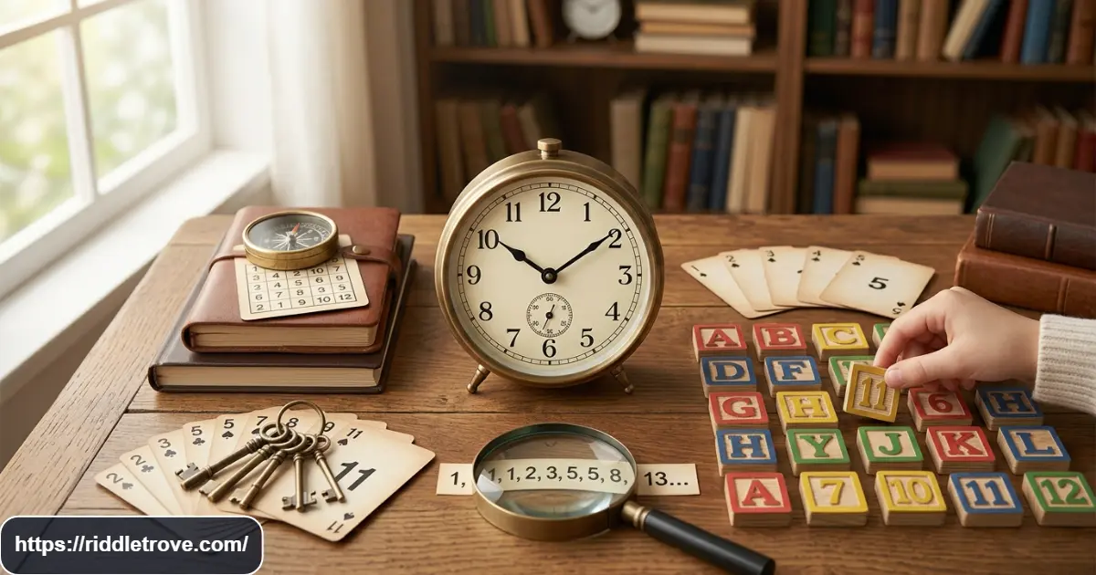 Analog clock face for short clock counting riddles