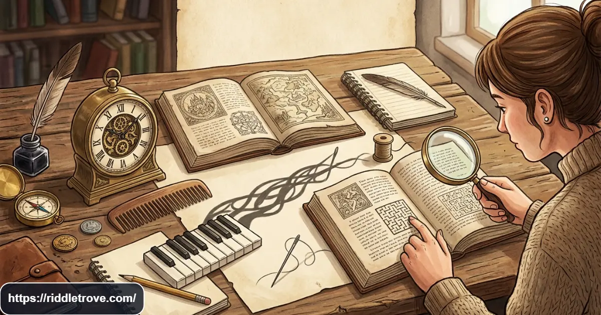 Collection of everyday objects used for short logic and what-am-I riddles