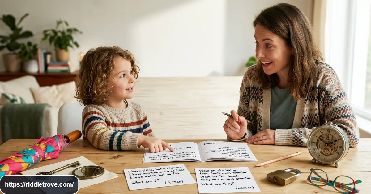 Short object riddles with clever answers featuring everyday items and puzzle-solving clues