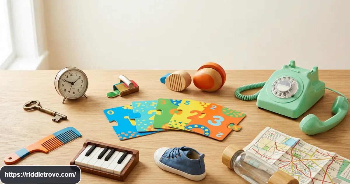 Short what-has riddles with everyday objects and playful puzzle clues