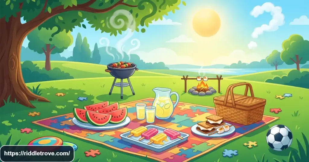 Summer food and activity riddles