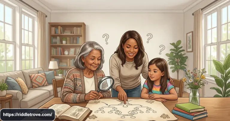 Family relationship puzzle showing Teresa's daughter and granddaughter
