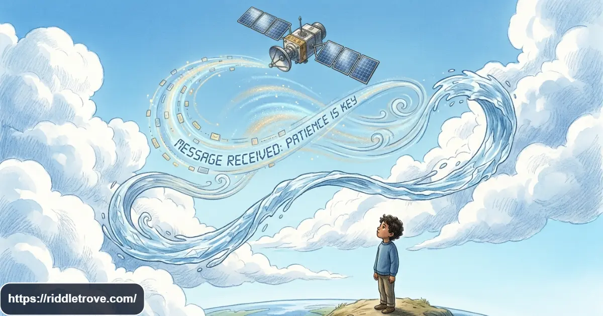 Satellite, message, wind, and water showing things that travel without feet