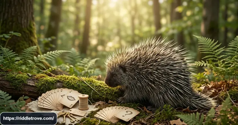Porcupine representing the thousand needles but cannot sew riddle