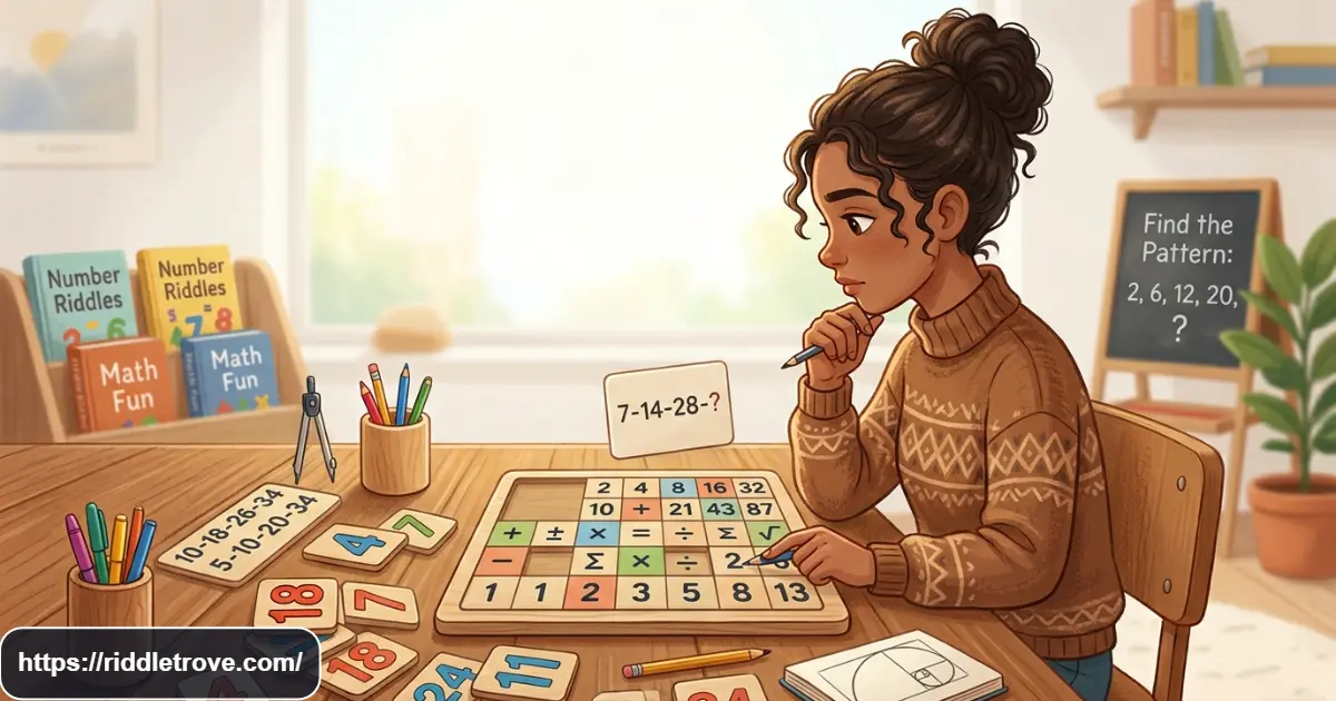 Tricky number riddles with sequences and mathematical symbols