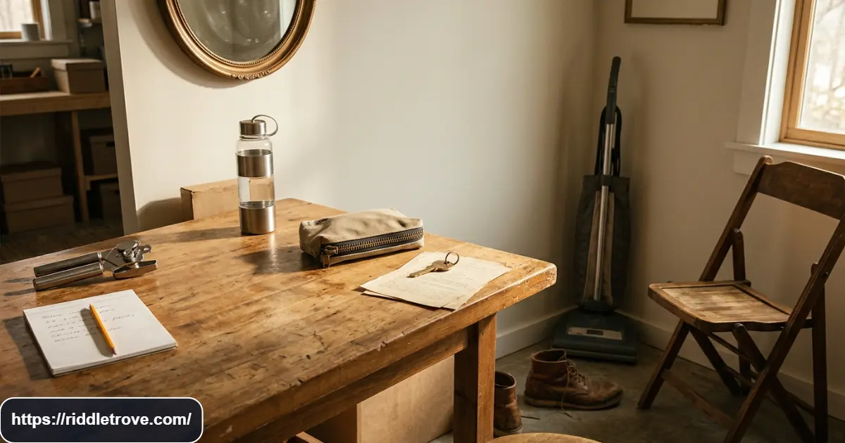 Tricky everyday objects arranged as a clever visual riddle puzzle