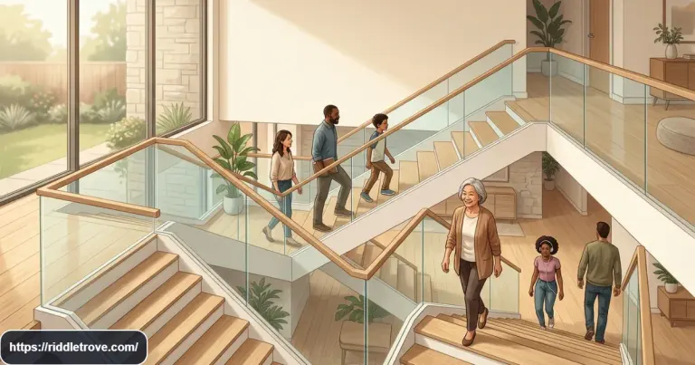 Staircase representing the what goes up and down riddle