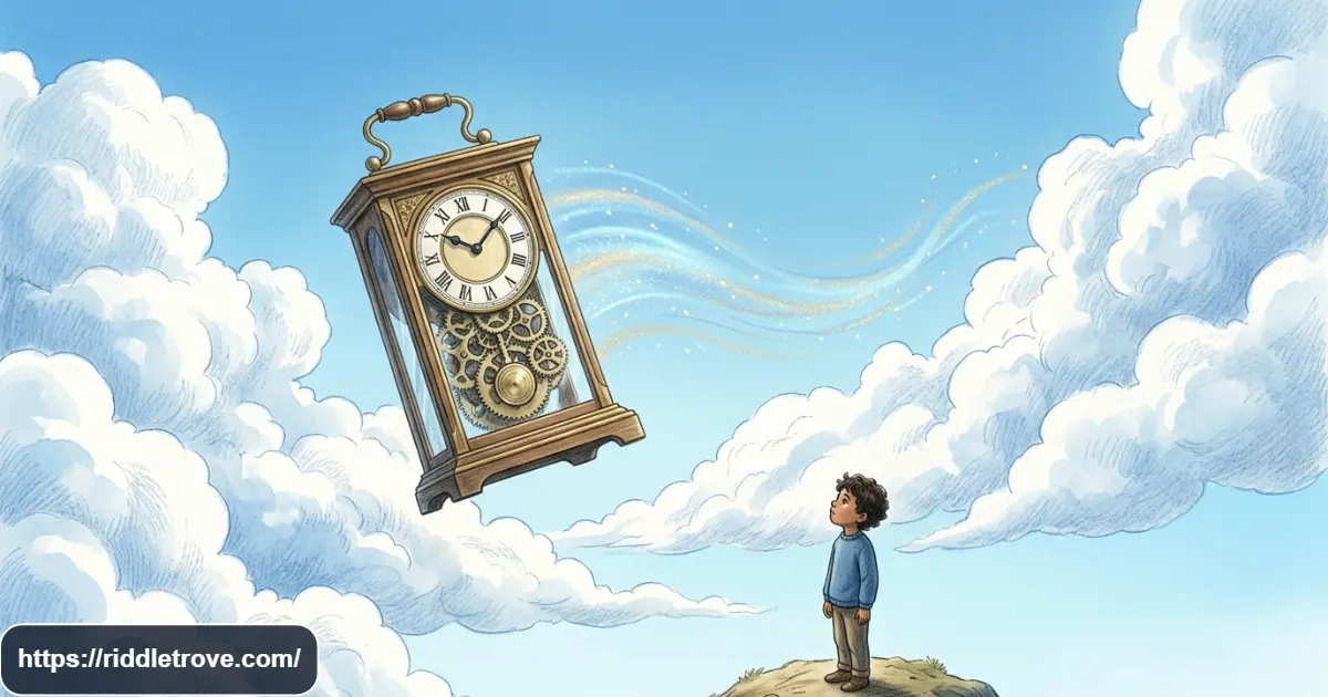 What can fly but has no wings riddle with a clock and cloud