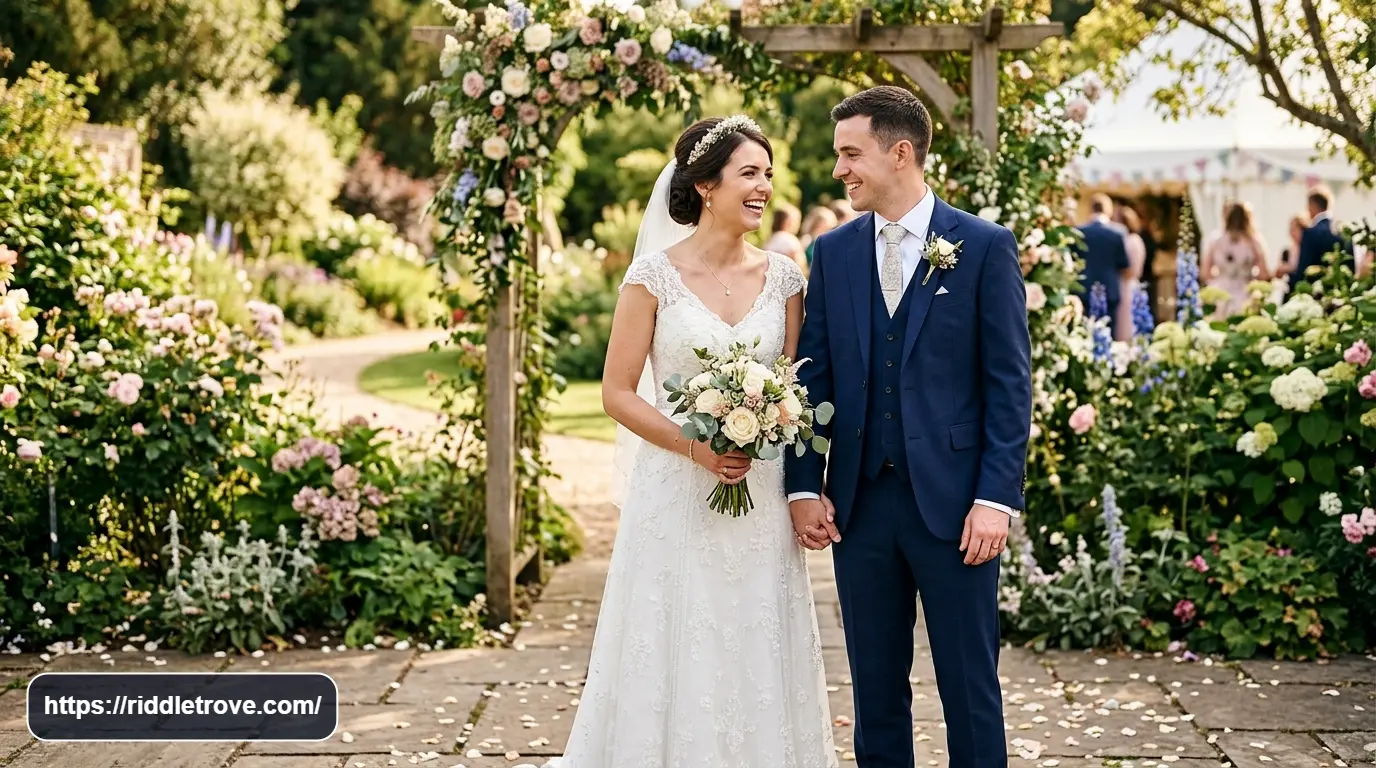 Bride and groom together for bride and groom riddles