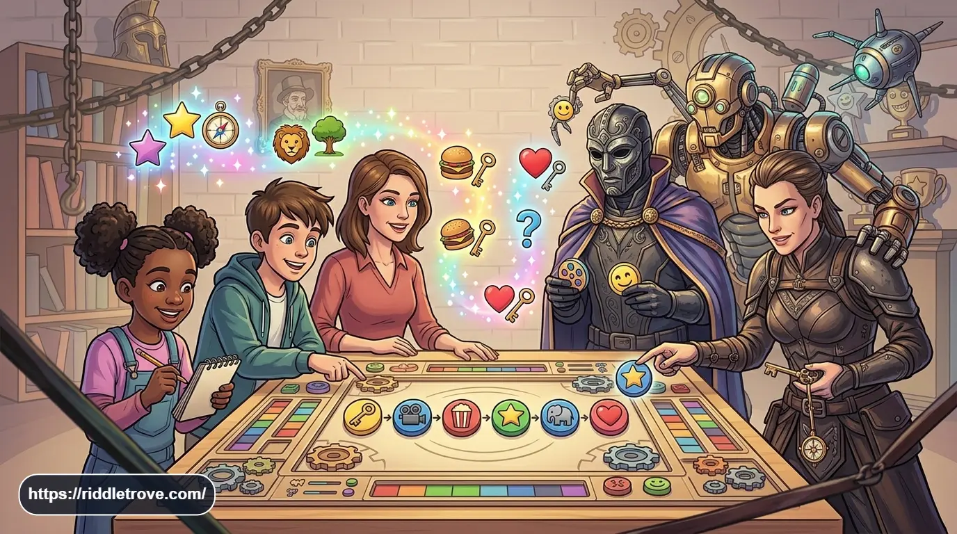 Colorful emoji riddles with answers for kids and families