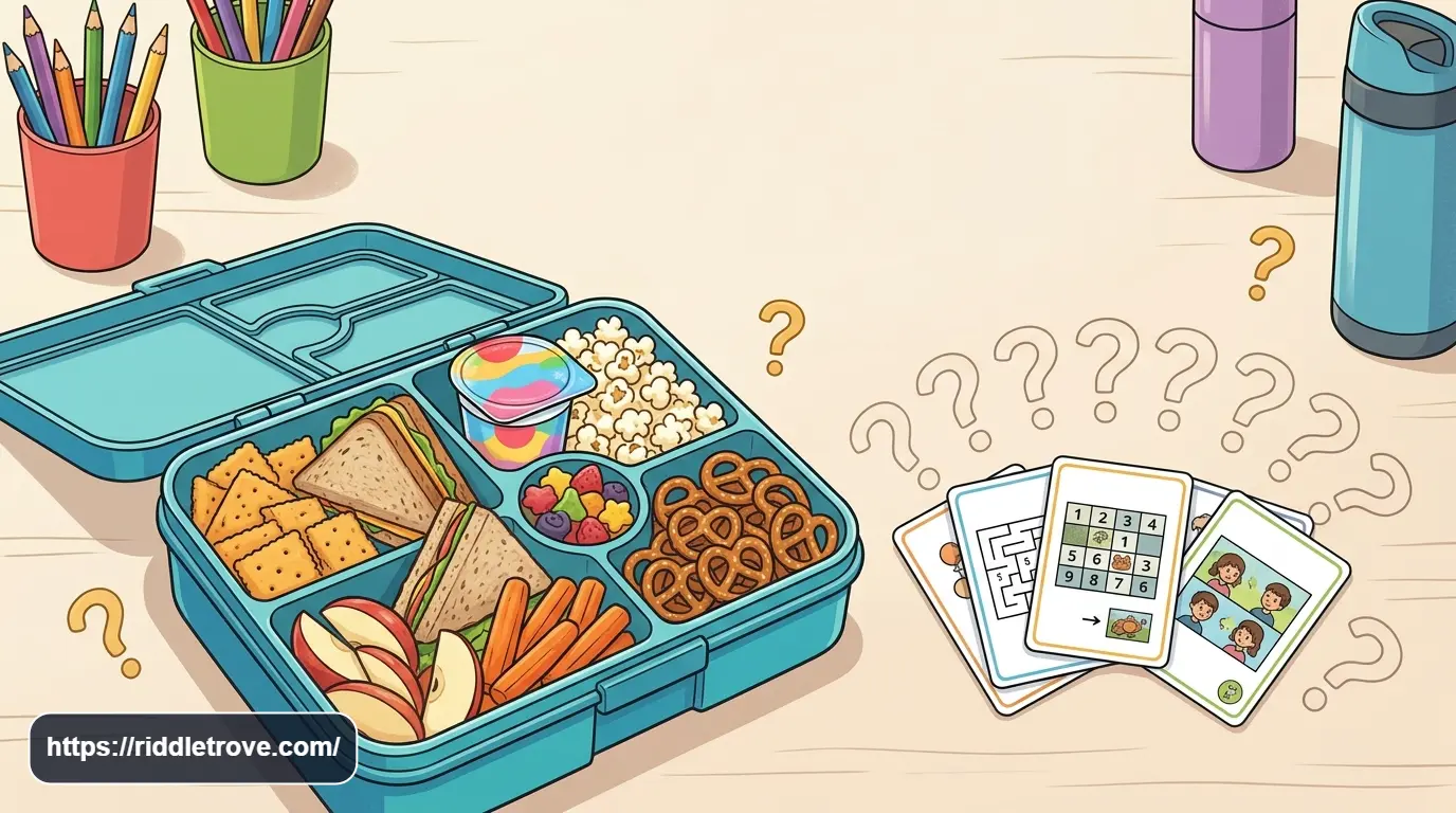 Colorful lunch snacks inspiring fun riddles for kids