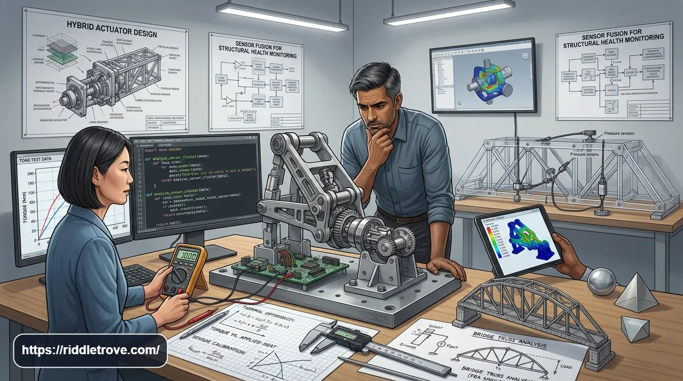 Hard engineering riddles featuring advanced structural, mechanical, and technical concepts