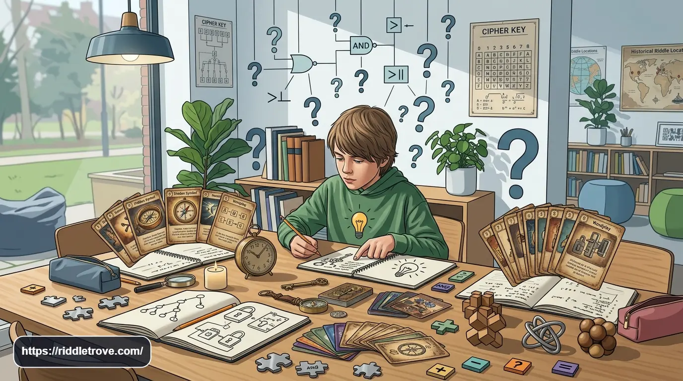 Hard riddles for 12 year olds with challenging brain puzzles and logic clues