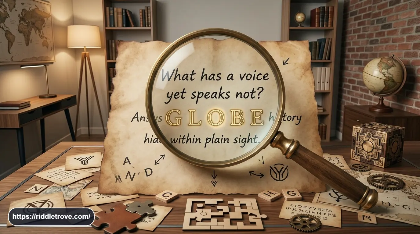 Magnifying glass revealing hidden letters inside a cryptic puzzle