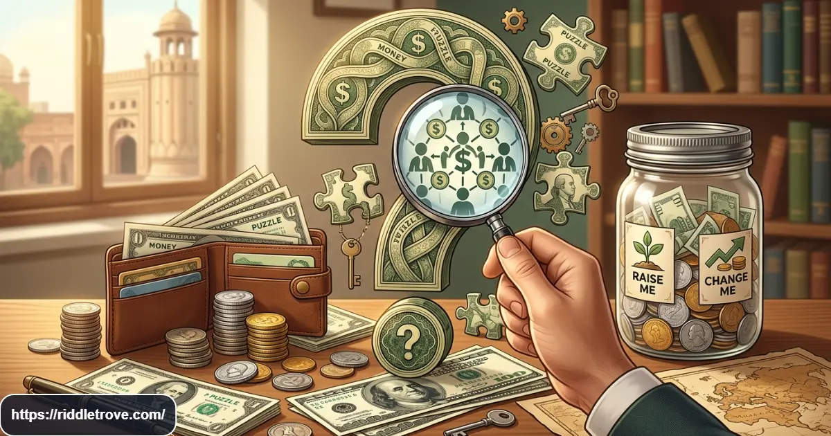 People make me save me change me raise me money riddle with coins and cash