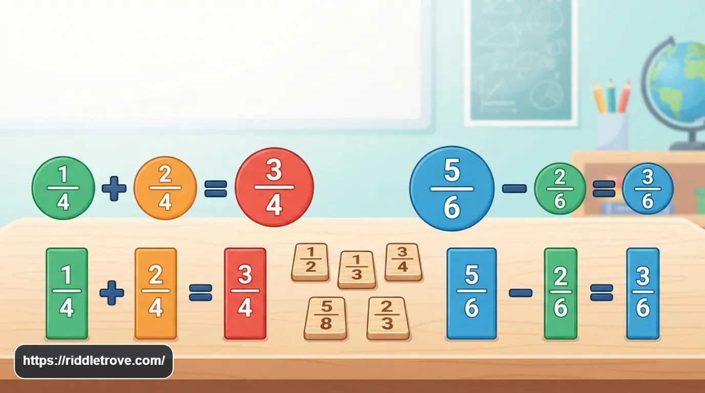 Students thinking through tricky fraction brain teasers with numbers and fraction diagrams

