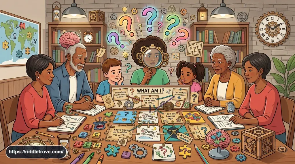 What Am I riddle quiz with mystery clues and hidden objects